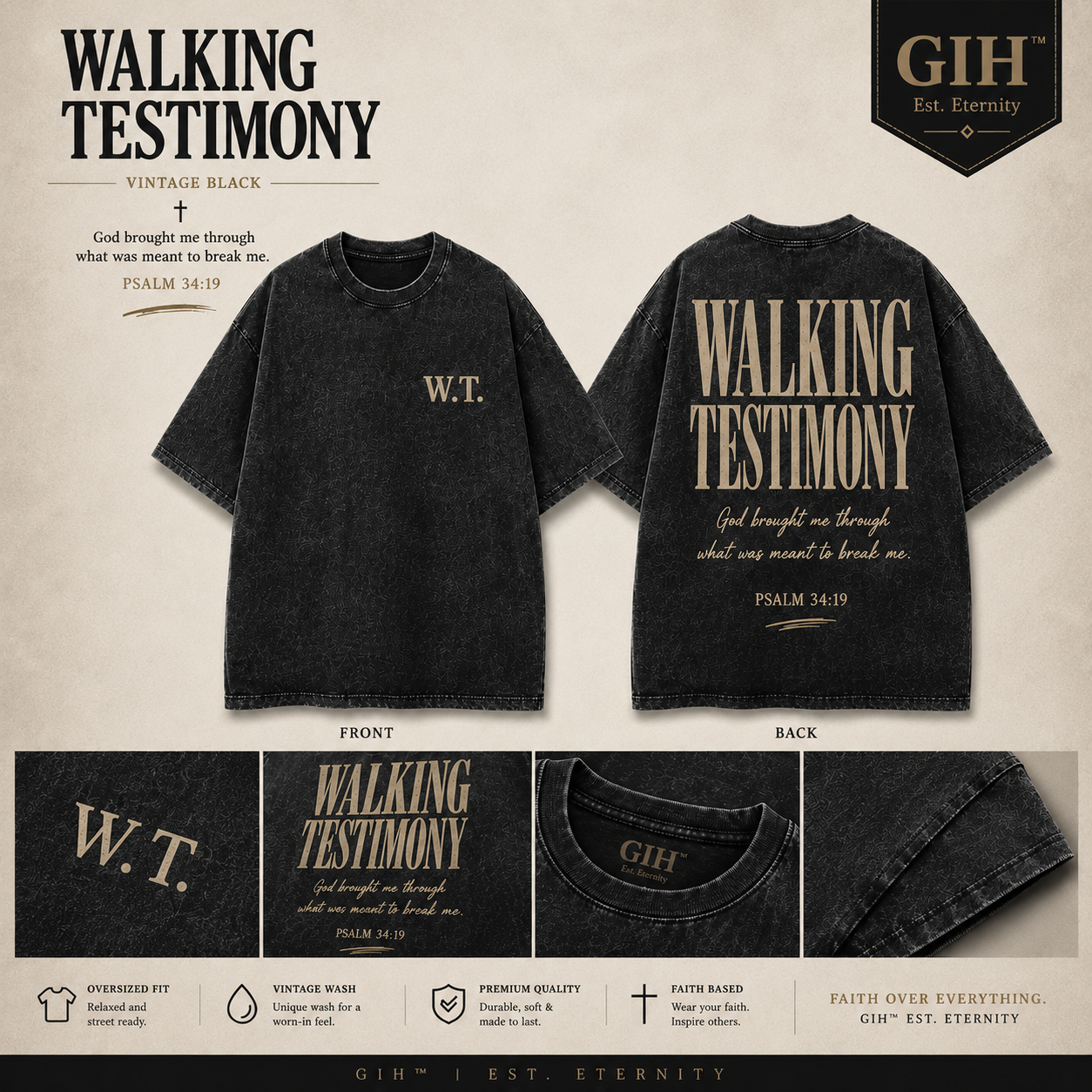 GIH™ | Walking Testimony – Vintage Oversized Tee