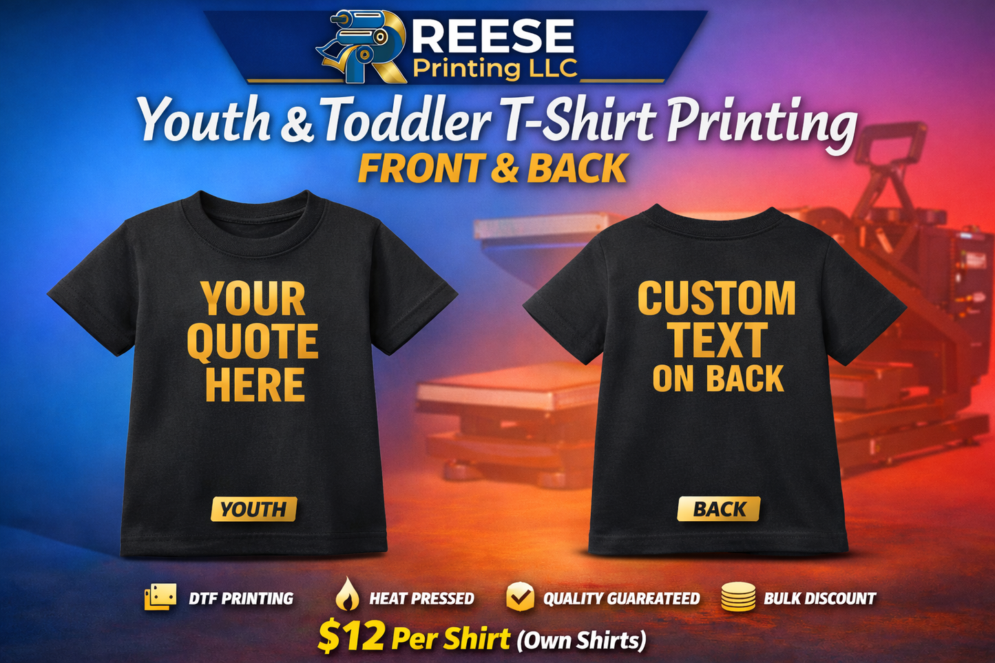 Custom T-Shirt Printing – Front & Back
